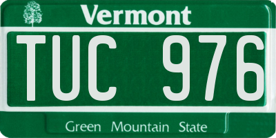 VT license plate TUC976