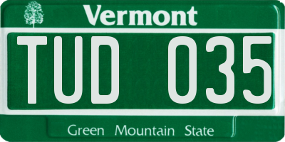 VT license plate TUD035