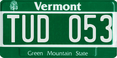 VT license plate TUD053