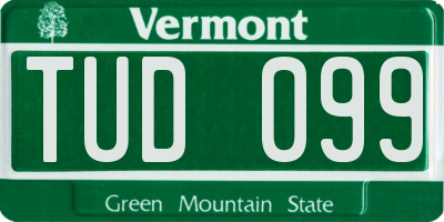 VT license plate TUD099