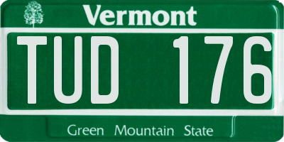 VT license plate TUD176