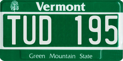 VT license plate TUD195