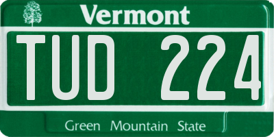 VT license plate TUD224