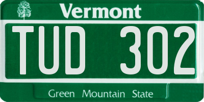 VT license plate TUD302