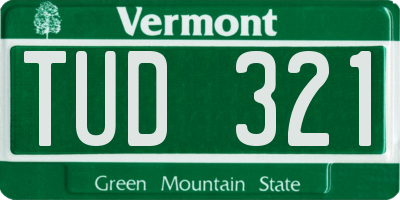 VT license plate TUD321