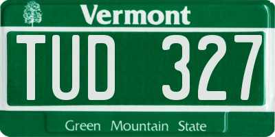 VT license plate TUD327