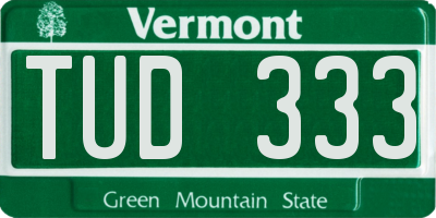 VT license plate TUD333