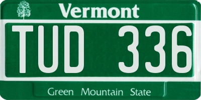 VT license plate TUD336