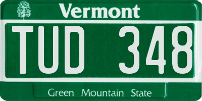 VT license plate TUD348