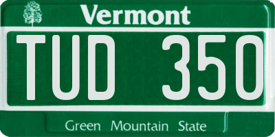 VT license plate TUD350