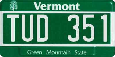 VT license plate TUD351
