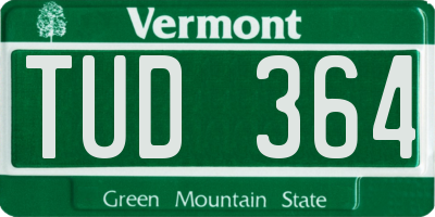 VT license plate TUD364
