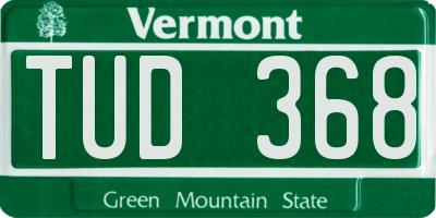 VT license plate TUD368