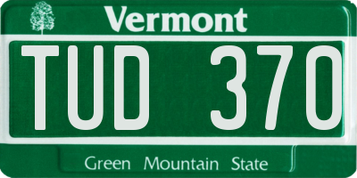 VT license plate TUD370