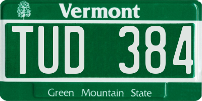 VT license plate TUD384