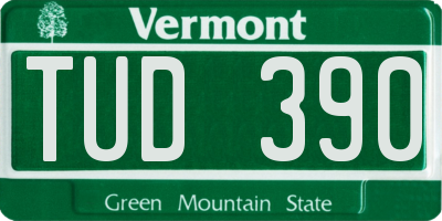 VT license plate TUD390