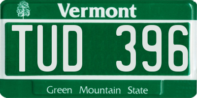VT license plate TUD396