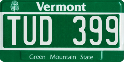 VT license plate TUD399