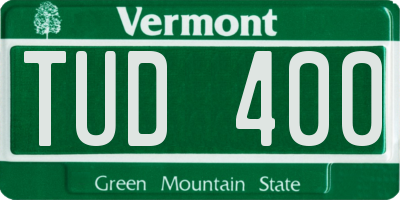 VT license plate TUD400