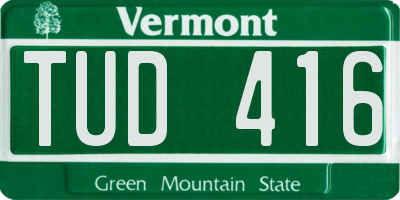 VT license plate TUD416