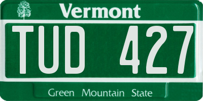 VT license plate TUD427