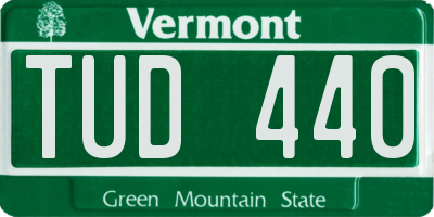 VT license plate TUD440
