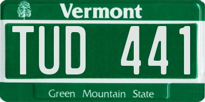 VT license plate TUD441