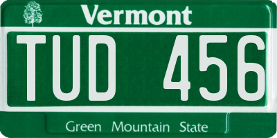 VT license plate TUD456