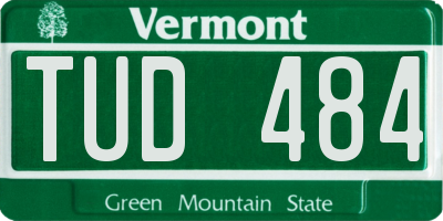 VT license plate TUD484