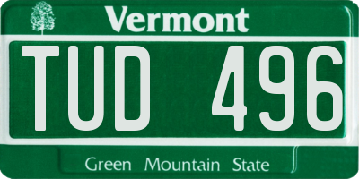 VT license plate TUD496