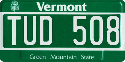 VT license plate TUD508