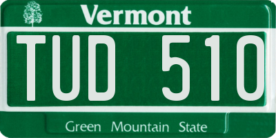 VT license plate TUD510