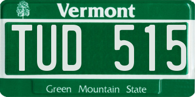 VT license plate TUD515