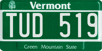 VT license plate TUD519