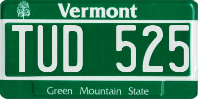 VT license plate TUD525