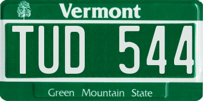 VT license plate TUD544