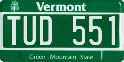 VT license plate TUD551