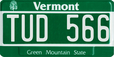 VT license plate TUD566