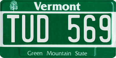 VT license plate TUD569
