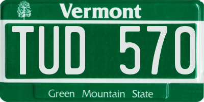 VT license plate TUD570
