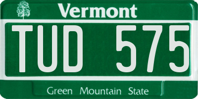 VT license plate TUD575