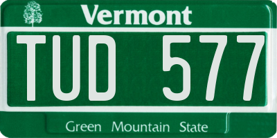 VT license plate TUD577