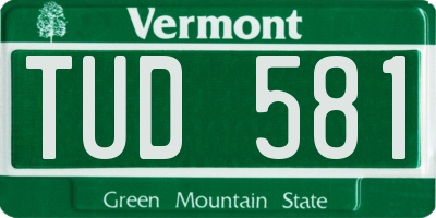 VT license plate TUD581
