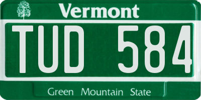 VT license plate TUD584