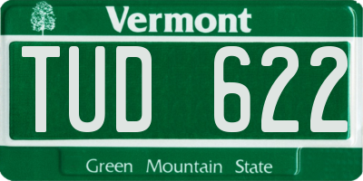 VT license plate TUD622