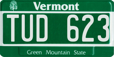 VT license plate TUD623