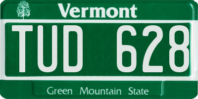 VT license plate TUD628