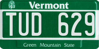 VT license plate TUD629