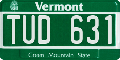 VT license plate TUD631