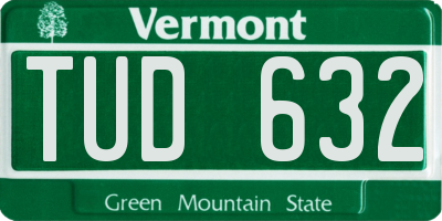VT license plate TUD632